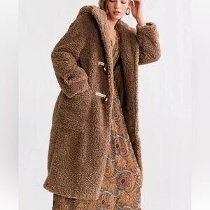 MANGO Limited Edition Renne Faux Fur Shearling Hooded Coat